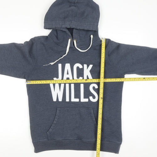 Jack Wills Women Navy Blue Pullover Hoodie Size 14 Cotton Blend