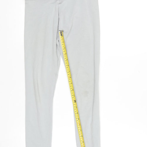 Nike Grey Teen Girls Stretch Cotton Leggings Size 146 Slim Fit