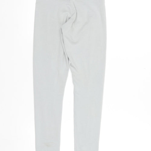 Nike Grey Teen Girls Stretch Cotton Leggings Size 146 Slim Fit