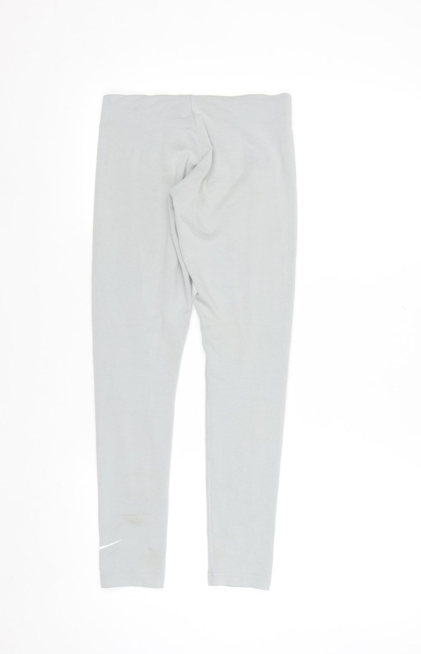 Nike Grey Teen Girls Stretch Cotton Leggings Size 146 Slim Fit