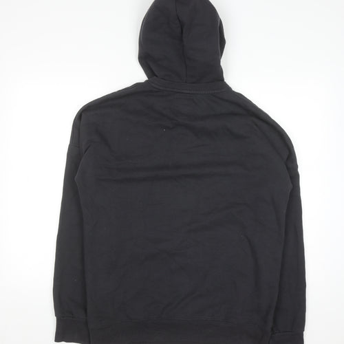 PULL&BEAR Men’s Black Pullover Hoodie L Logo Graphic Sweatshirt