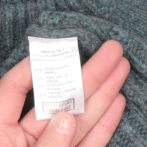 Silvia Novelli Womens Green Wool Alpaca Blend Knit Jumper S