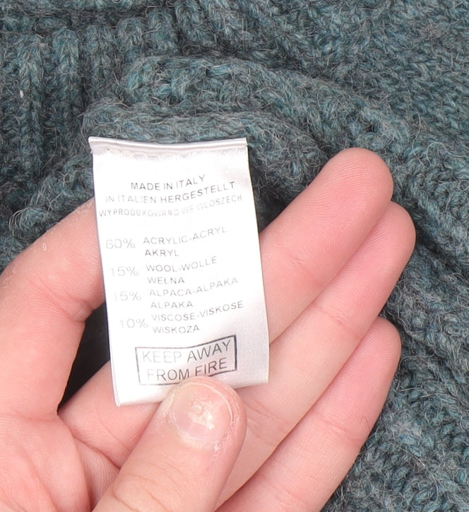Silvia Novelli Womens Green Wool Alpaca Blend Knit Jumper S