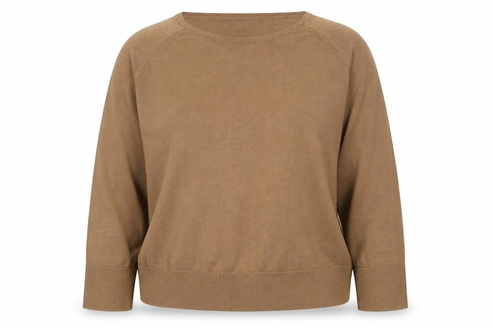 Front view of H&M Women Brown Crew Neck Knit jumper, size 14