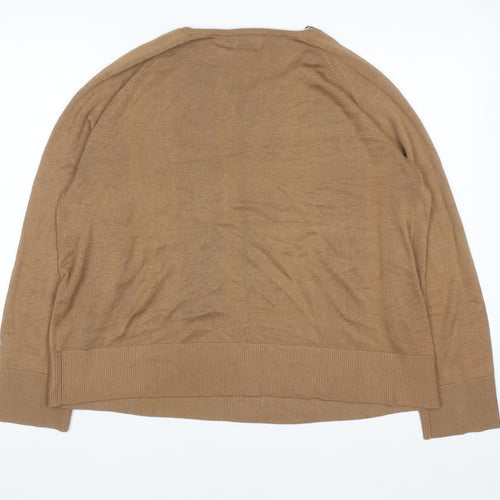 H&M Women Brown Crew Neck Knit Pullover Jumper Size 14