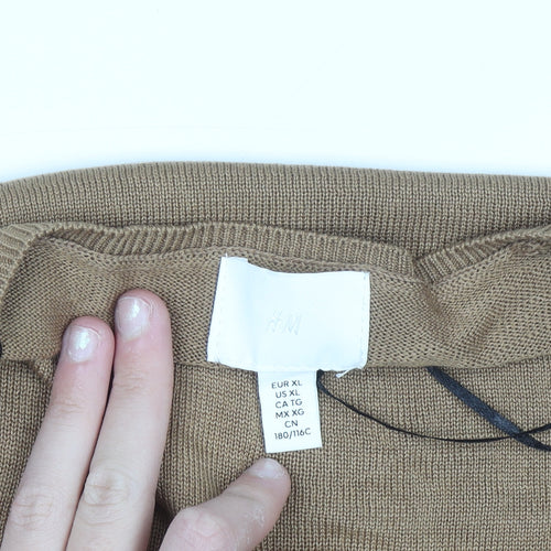 H&M Women Brown Crew Neck Knit Pullover Jumper Size 14