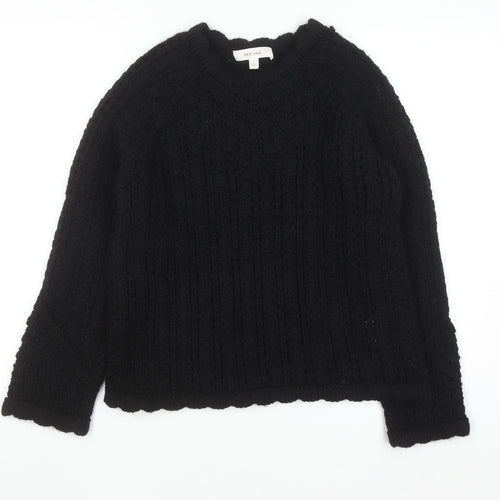 Marks and Spencer Per Una Women Black S Chunky Knit Pullover Jumper