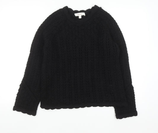 Marks and Spencer Per Una Women Black S Chunky Knit Pullover Jumper