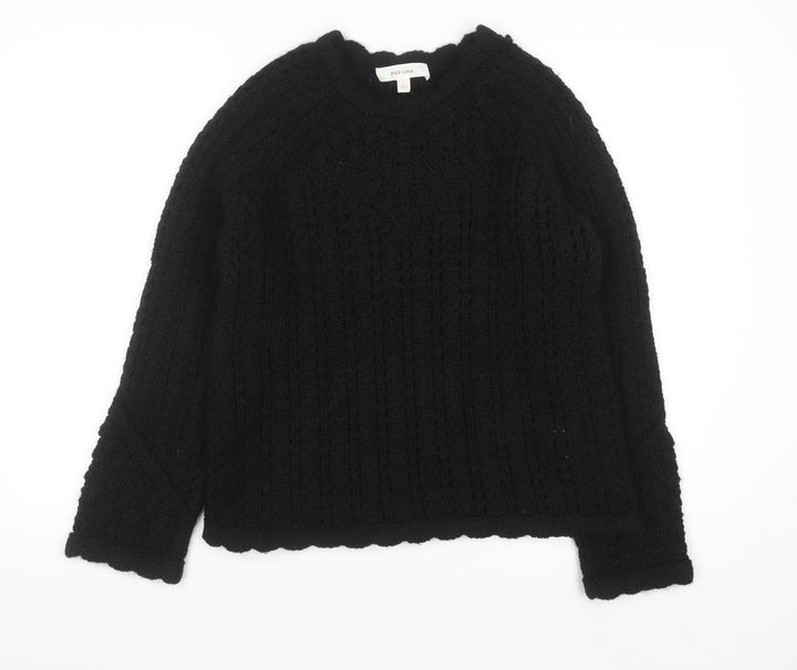 Marks and Spencer Per Una Women Black S Chunky Knit Pullover Jumper