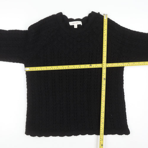 Marks and Spencer Per Una Women Black S Chunky Knit Pullover Jumper
