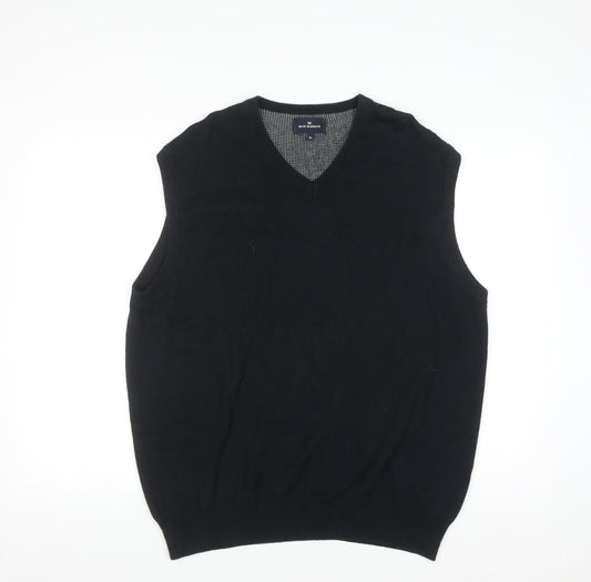 Marks and Spencer Blue Harbour Men's Black Cotton Knit Vest XL