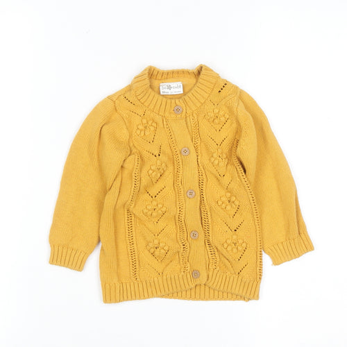 So Cute Unisex Baby Yellow Knit Cotton Button Cardigan 12-18 Months