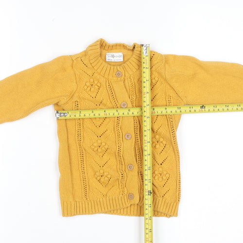 So Cute Unisex Baby Yellow Knit Cotton Button Cardigan 12-18 Months
