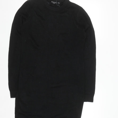 Brave Soul Women's Black Knit Long Sleeve Jumper Dress Size L