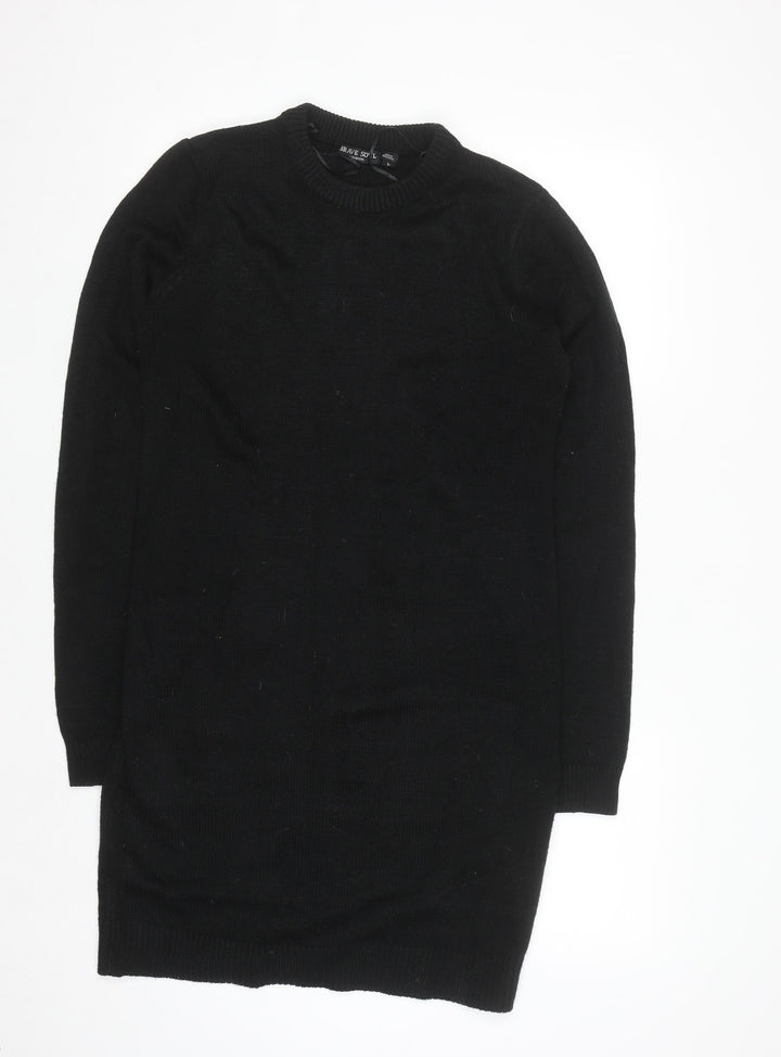 Brave Soul Women's Black Knit Long Sleeve Jumper Dress Size L