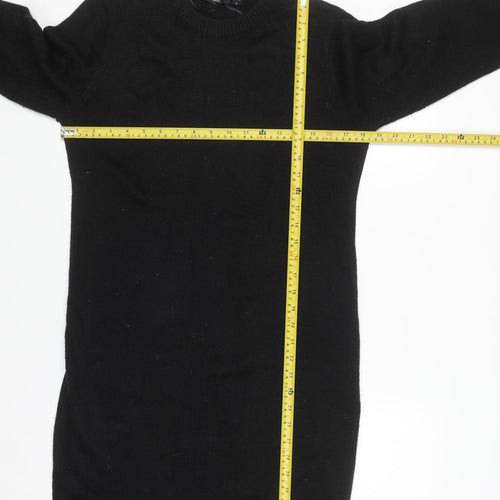 Brave Soul Women's Black Knit Long Sleeve Jumper Dress Size L