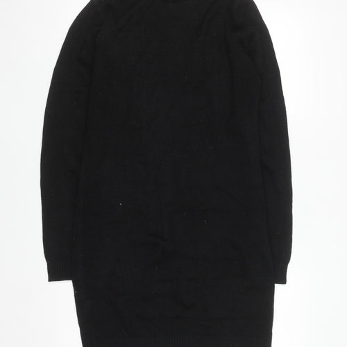 Brave Soul Women's Black Knit Long Sleeve Jumper Dress Size L