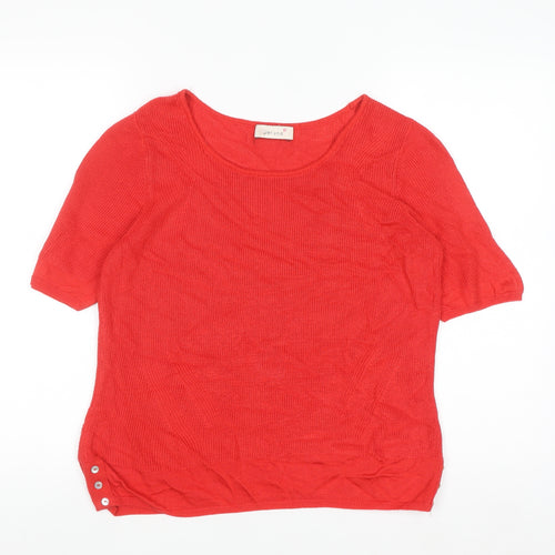 Marks and Spencer Per Una Red Knit Women's Scoop Neck Jumper Size 14