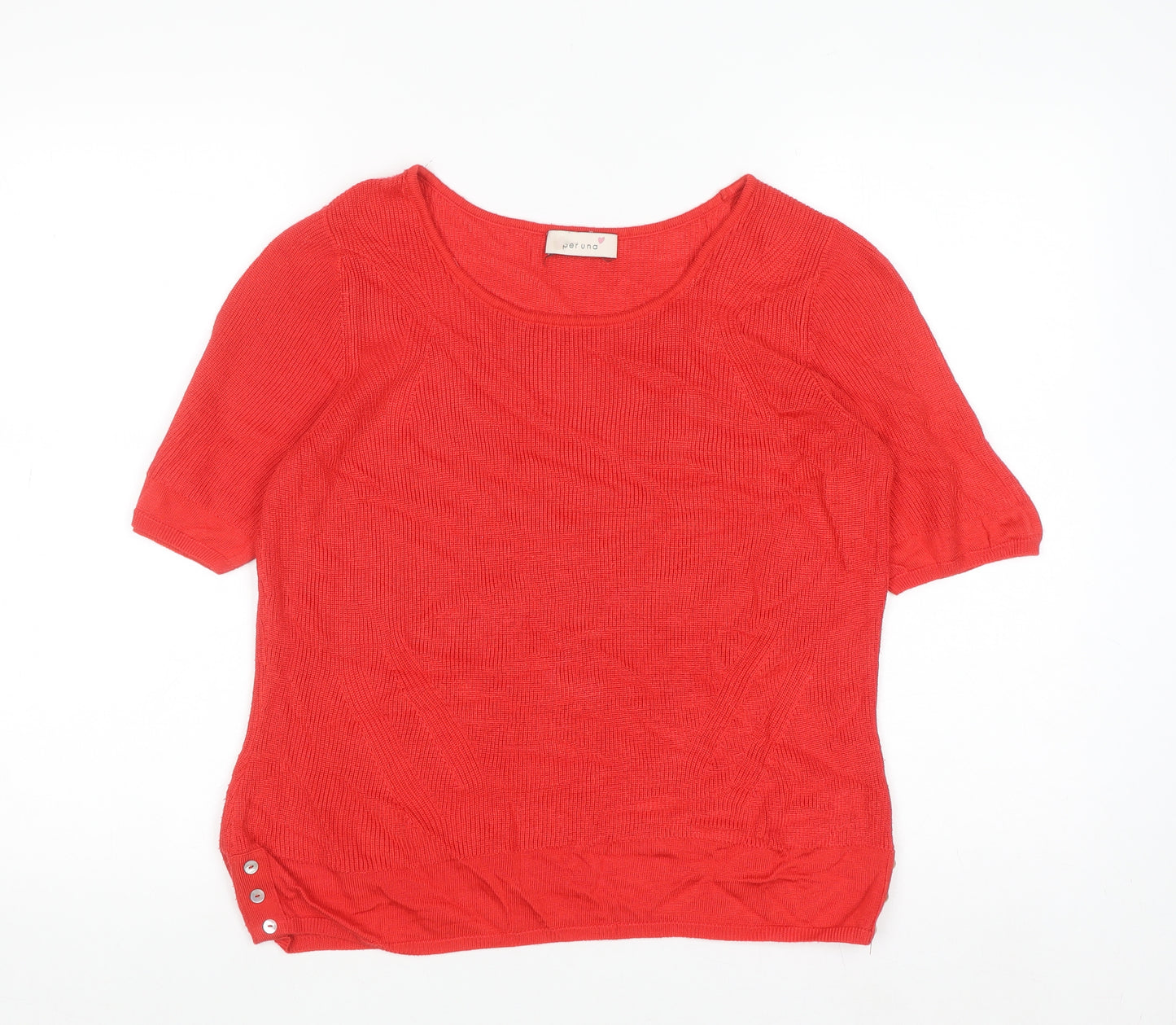 Marks and Spencer Per Una Red Knit Women's Scoop Neck Jumper Size 14