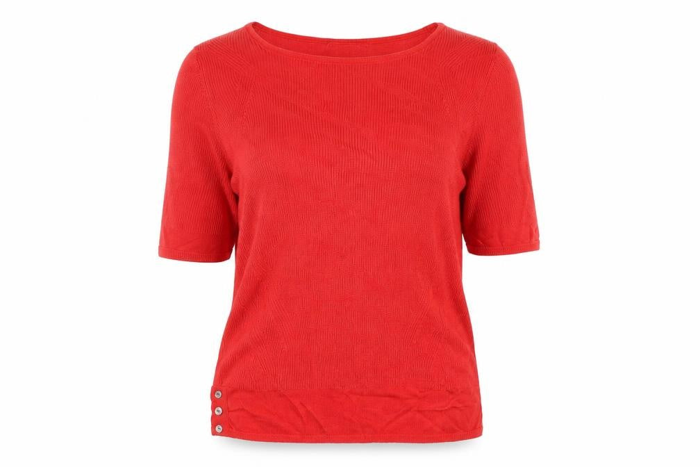 Marks and Spencer Per Una Red Knit Women's Scoop Neck Jumper Size 14