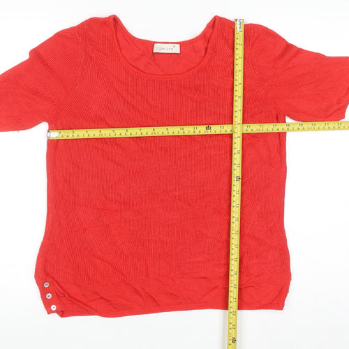 Marks and Spencer Per Una Red Knit Women's Scoop Neck Jumper Size 14