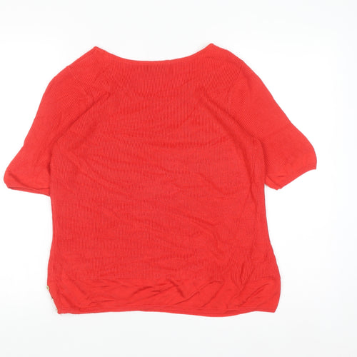 Marks and Spencer Per Una Red Knit Women's Scoop Neck Jumper Size 14