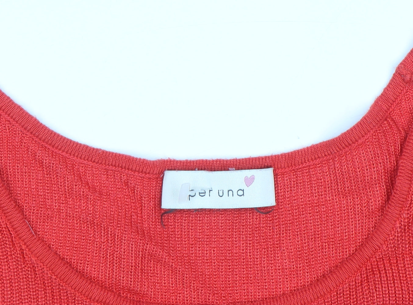 Marks and Spencer Per Una Red Knit Women's Scoop Neck Jumper Size 14