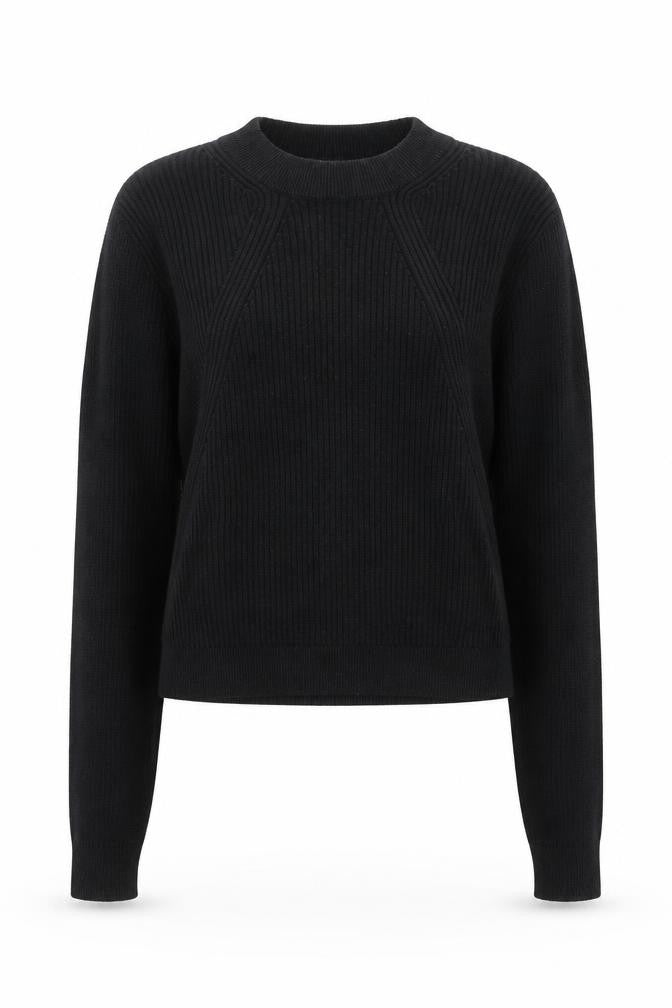 Front view of Jack Wills women’s black 2xs crew neck knit jumper