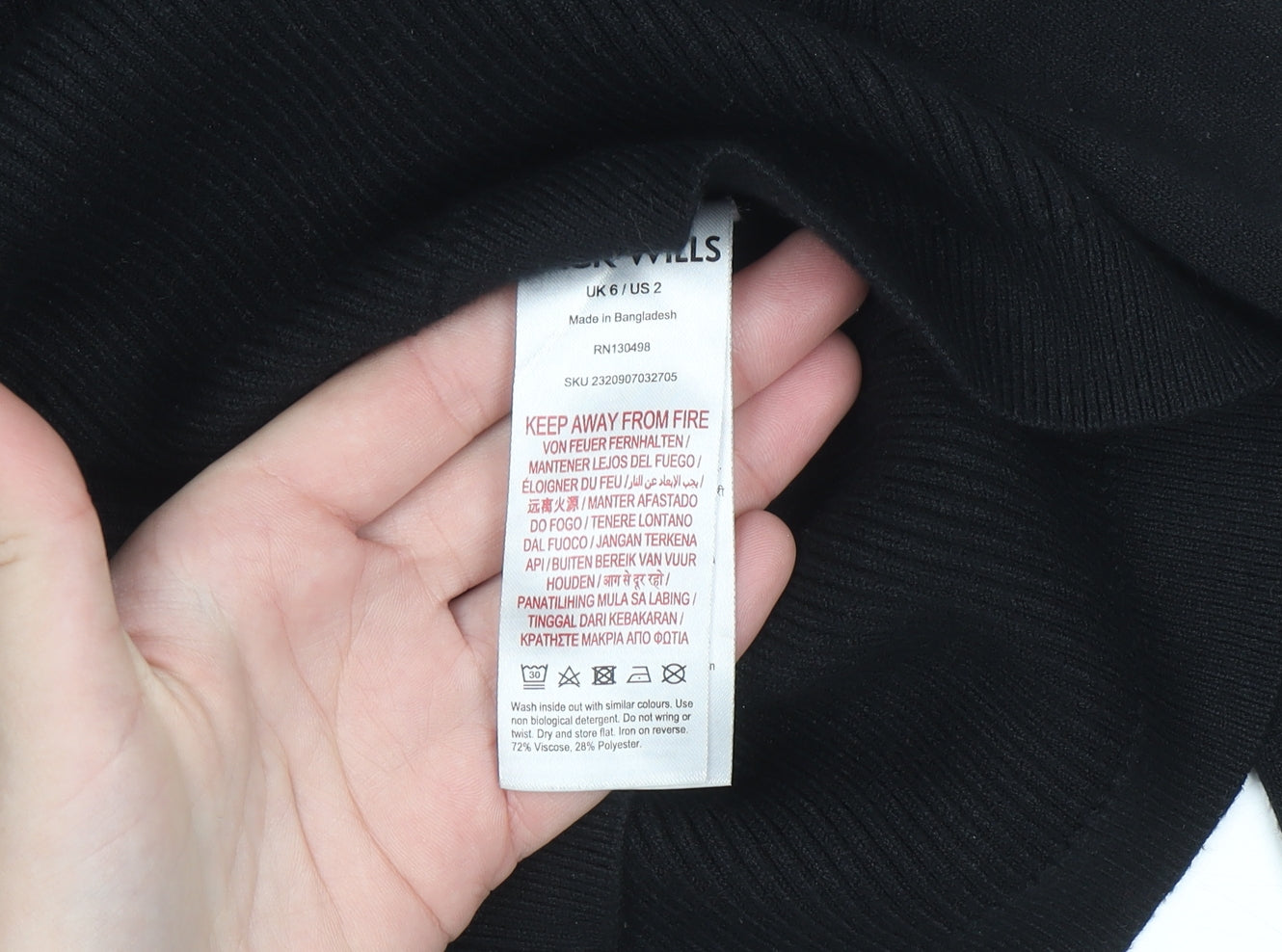 Jack Wills Womens Black 2XS Crew Neck Knit Pullover Jumper
