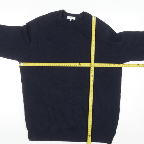Cotton Traders Men's Navy Blue Cotton Crew Neck Jumper M