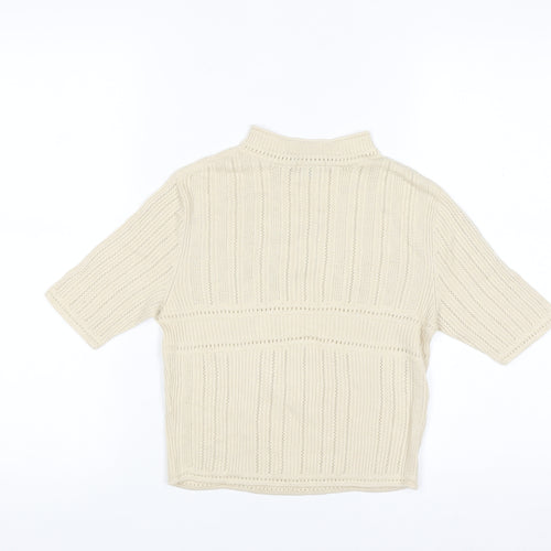 Uniqlo Mame Kurogouchi Women's Beige Mock Neck Knit Jumper Size S