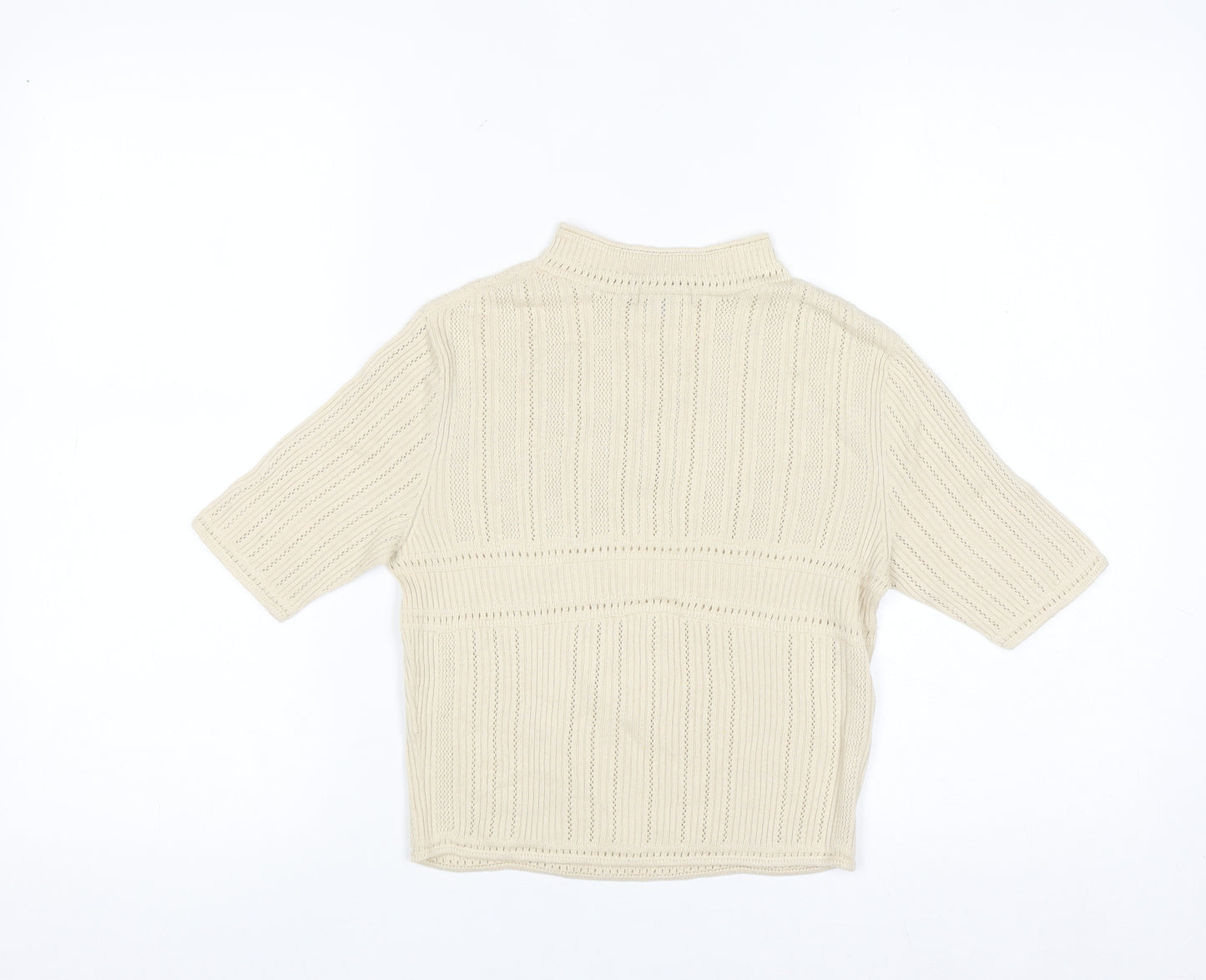 Uniqlo Mame Kurogouchi Women's Beige Mock Neck Knit Jumper Size S