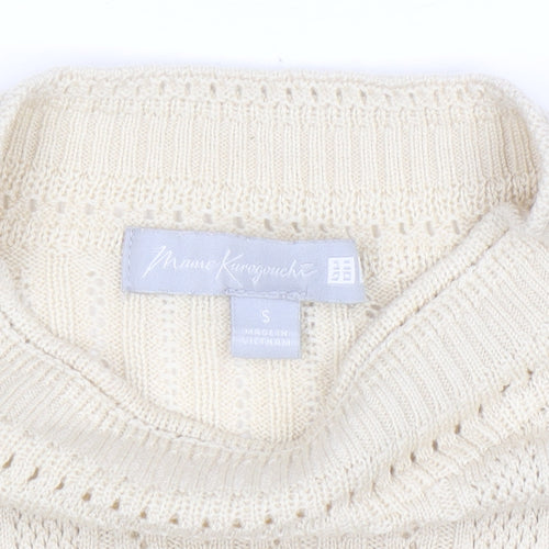 Uniqlo Mame Kurogouchi Women's Beige Mock Neck Knit Jumper Size S
