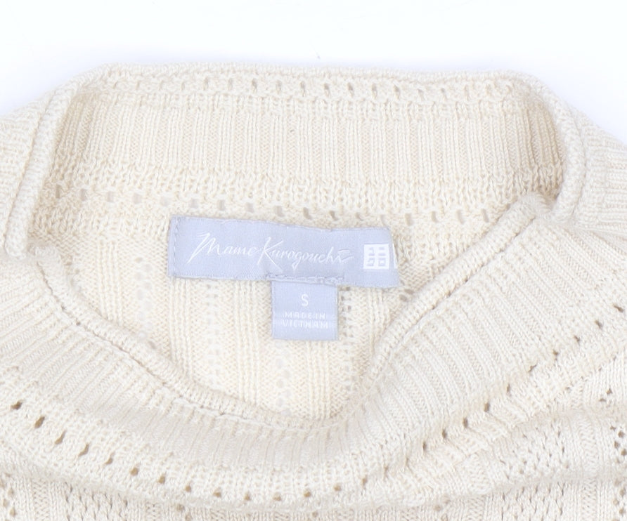 Uniqlo Mame Kurogouchi Women's Beige Mock Neck Knit Jumper Size S