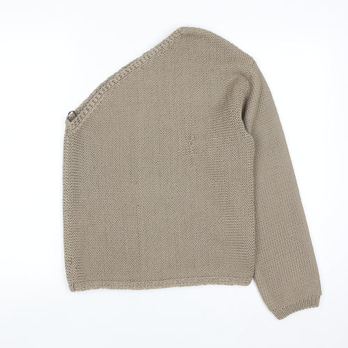 Marks and Spencer Women Beige Chunky Knit Cardigan Size S