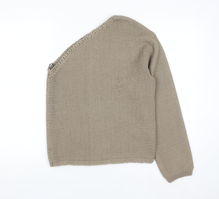 Marks and Spencer Women Beige Chunky Knit Cardigan Size S