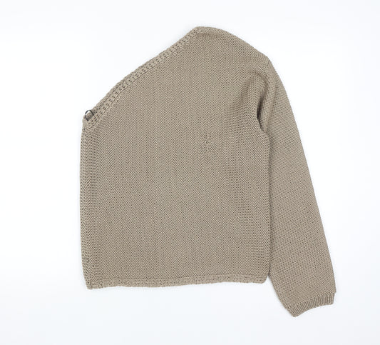 Marks and Spencer Women Beige Chunky Knit Cardigan Size S