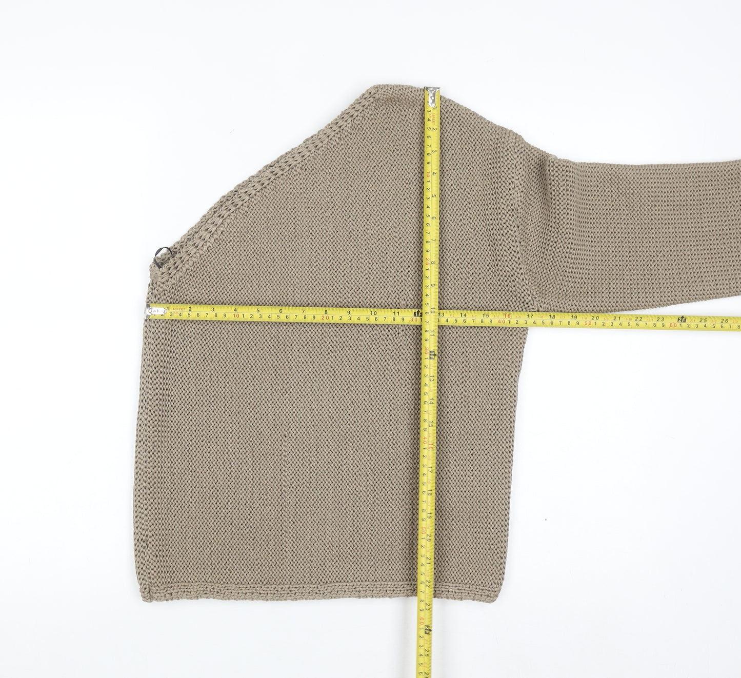 Marks and Spencer Women Beige Chunky Knit Cardigan Size S