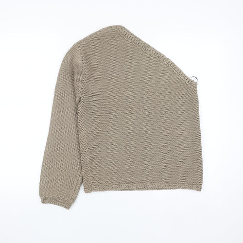 Marks and Spencer Women Beige Chunky Knit Cardigan Size S