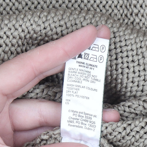 Marks and Spencer Women Beige Chunky Knit Cardigan Size S
