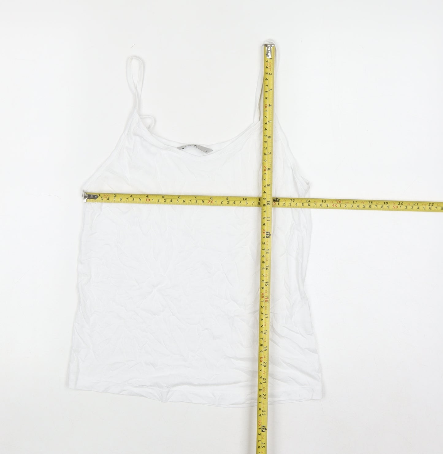 Tu Women’s White 100% Viscose Camisole Tank Top Size 10