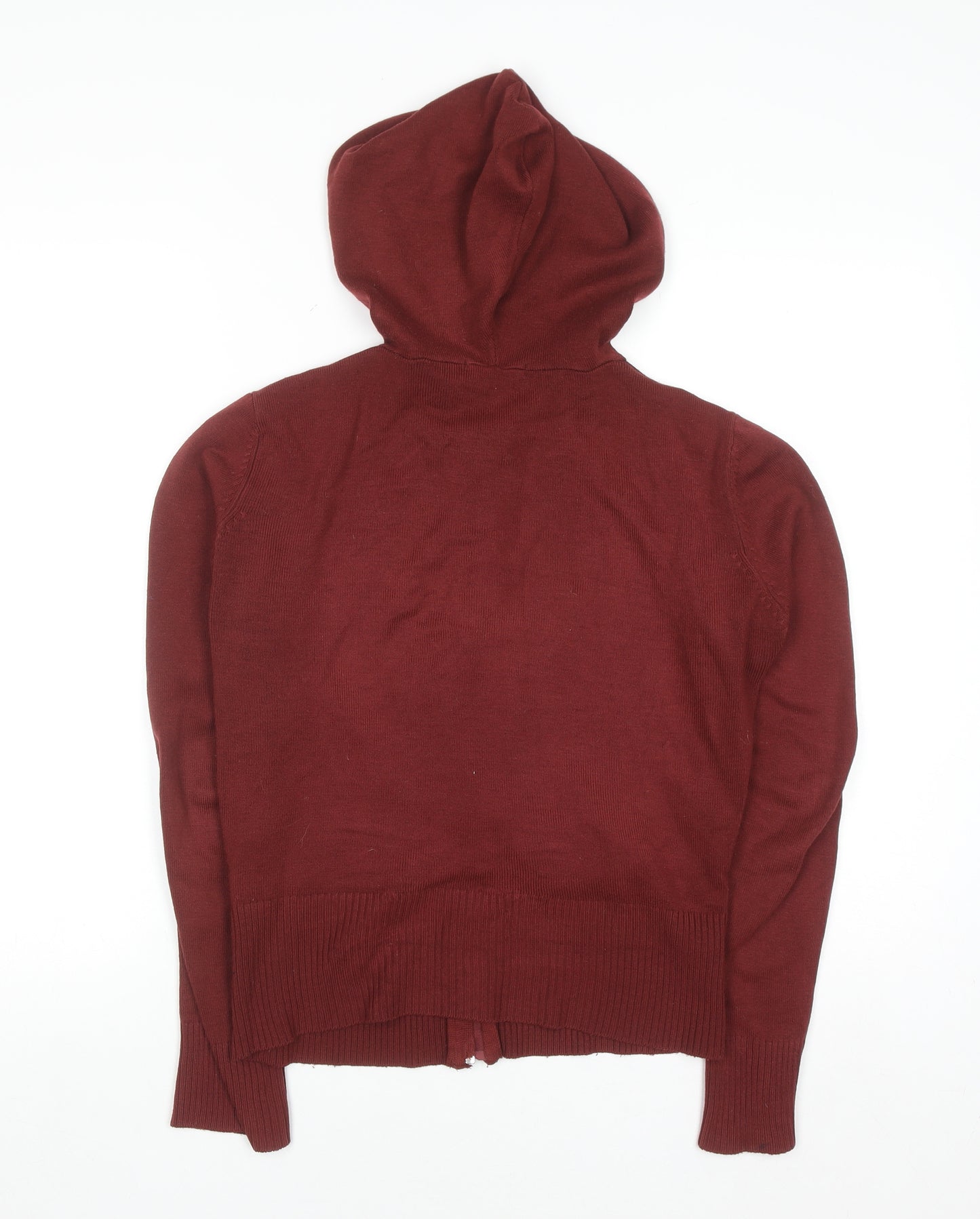 Zingara Womens Burgundy Full Zip Hooded Knit Hoodie Size 12