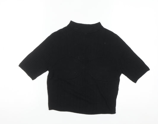 Uniqlo x Mame Kurogouchi Women Black Knit Mock Neck Jumper Size S
