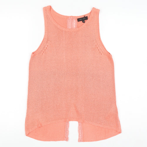 New Look Women’s Pink Knit Sleeveless Vest Jumper Size 6
