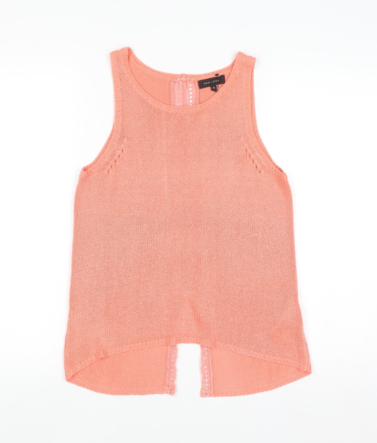 New Look Women’s Pink Knit Sleeveless Vest Jumper Size 6