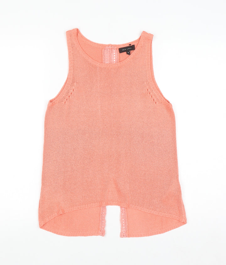 New Look Women’s Pink Knit Sleeveless Vest Jumper Size 6
