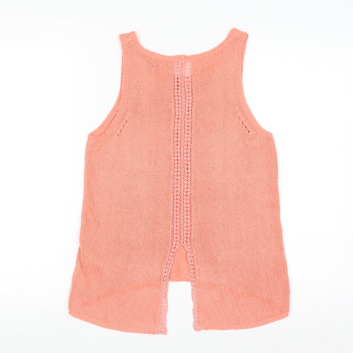 New Look Women’s Pink Knit Sleeveless Vest Jumper Size 6