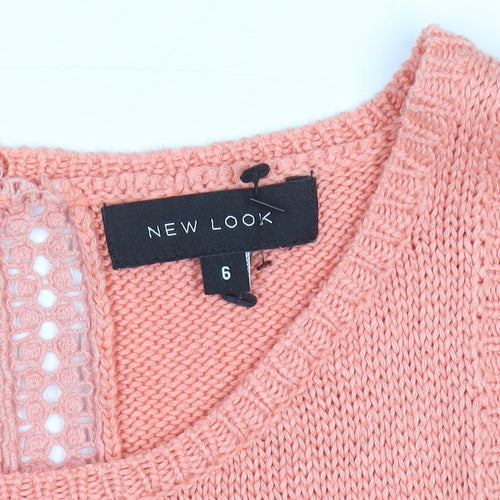 New Look Women’s Pink Knit Sleeveless Vest Jumper Size 6