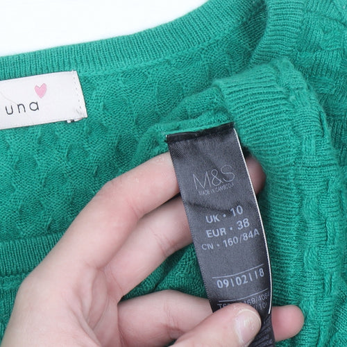 Marks and Spencer Per Una Women’s Green Size 10 Knit Pullover Jumper