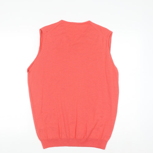 Cutter & Buck Men's Pink Merino Wool V-Neck Sleeveless Vest M